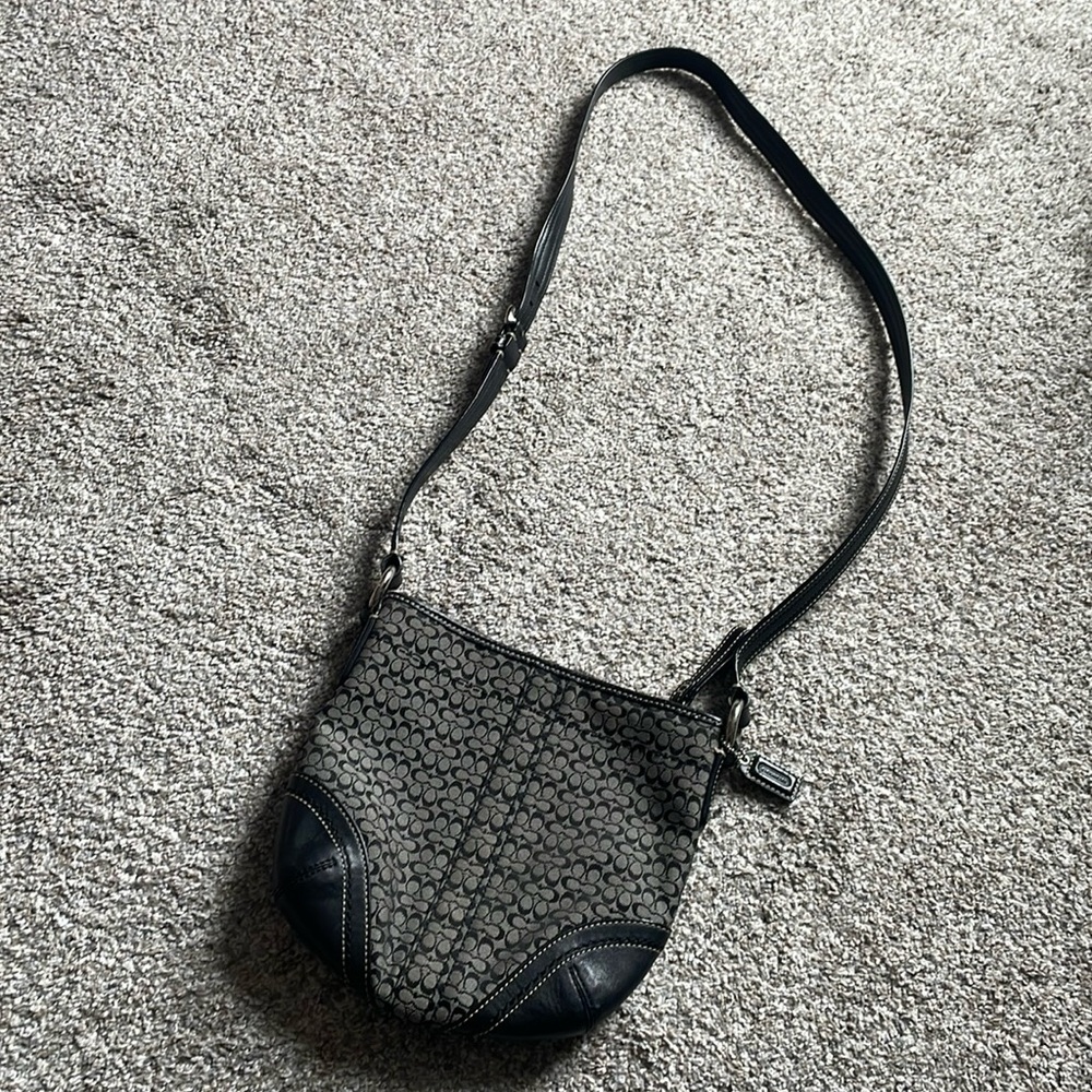 Coach - Black/Gray “C” Crossbody
